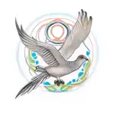 An image containing a scarf, dove, leopard, bird, god, demonstrating strength, love, and family. tattoo design idea