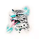 An image containing a scarf, dove, leopard, bird, god, demonstrating strength, love, and family. tattoo design idea