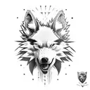 lobo con flecha tattoo design idea