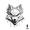 lobo con flecha tattoo design idea