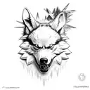 lobo con flecha tattoo design idea