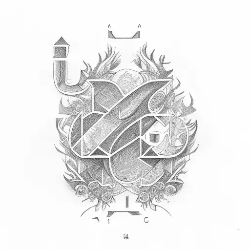 alphabet  S on alphabet M tattoo design idea