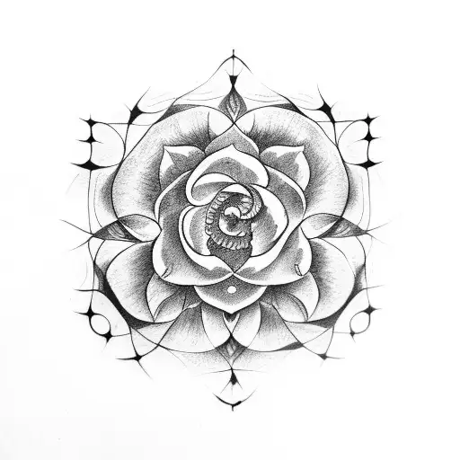 Tudor rose tattoo design idea