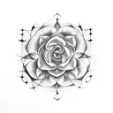 Tudor rose tattoo design idea
