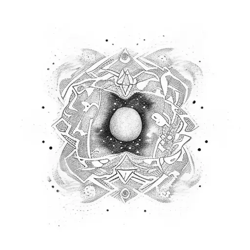 A tattoo of a cosmic-inspired lipstick design, with swirling galaxies and stars encapsulated in the lipstick tube tattoo design idea