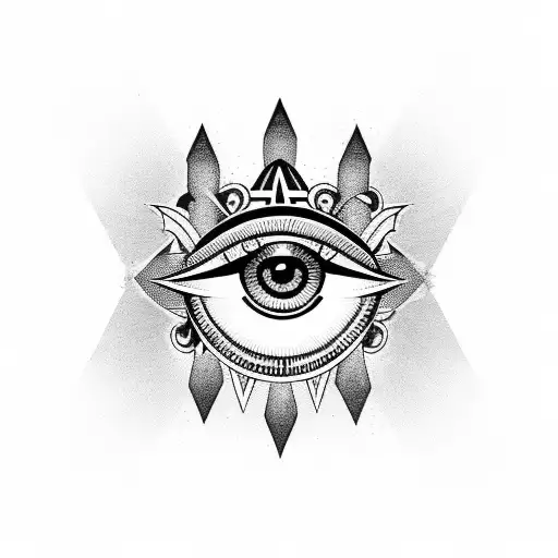 Evil Eye with hamsa tattoo design idea