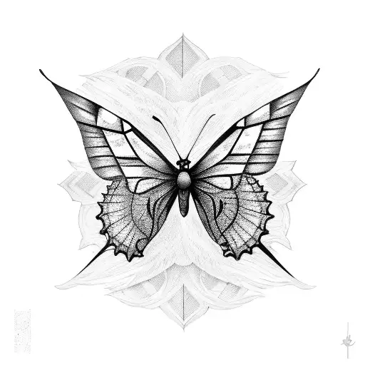 butterflies around a sword tattoo design idea