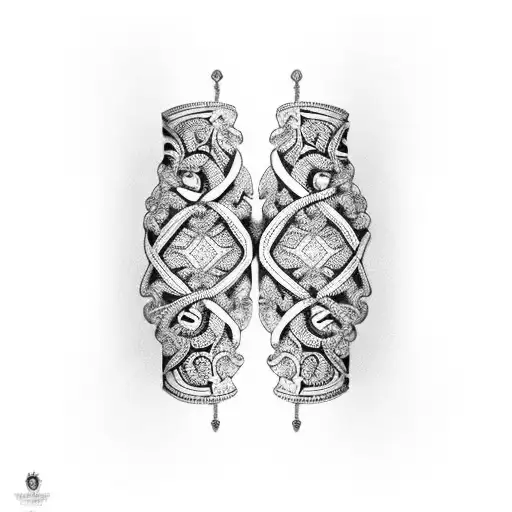 double bracelet with andalucian's desing tattoo design idea
