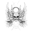 fallen angel tattoo design idea