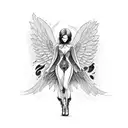 fallen angel tattoo design idea