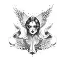 fallen angel tattoo design idea