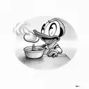 donald duck smoking a cigarette tattoo design idea
