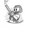 donald duck smoking a cigarette tattoo design idea