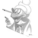 donald duck smoking a cigarette tattoo design idea