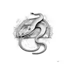 snake eating rat tattoo design idea