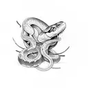 snake eating rat tattoo design idea