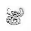 snake eating rat tattoo design idea