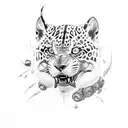 jaguar print killmonger full back  tattoo design idea
