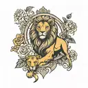lion and the lamb Christ tattoo design idea