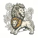 lion and the lamb Christ tattoo design idea