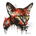 devon rex cat face tattoo design idea