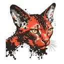 devon rex cat face tattoo design idea
