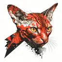 devon rex cat face tattoo design idea