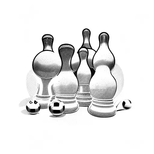 bowling pins tattoo design idea