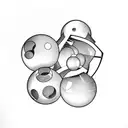 bowling balls tattoo design idea