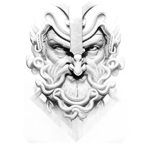 the God of past, present, and change, Janus. tattoo design idea