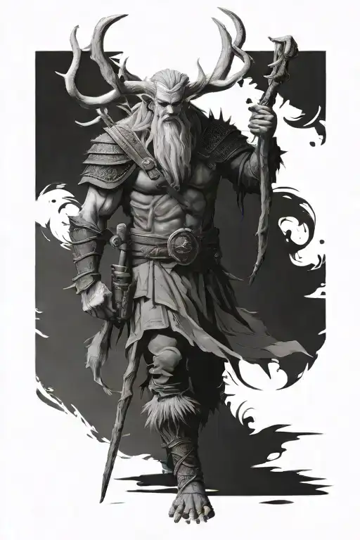 full body of leshy from witcher 3 tattoo design idea