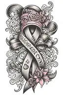 Breast Cancer Ribbon tattoo design idea