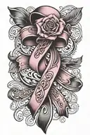 Breast Cancer Ribbon tattoo design idea
