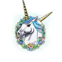 unicorn tattoo design idea