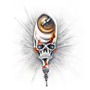 death which carries artillery shell tattoo design idea