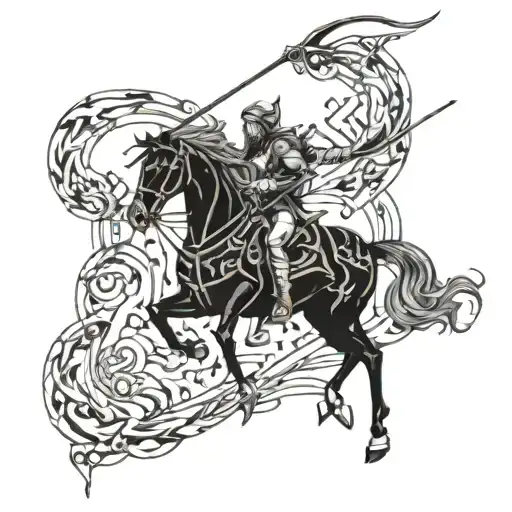 sagittarius zeus perseverance tattoo design idea