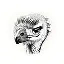 emu with helmet tattoo design idea