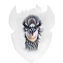 emu with helmet tattoo design idea