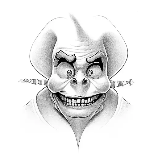 jack skellitong disfrazado de oogie boogie tattoo design idea