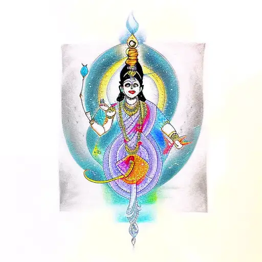 sanskrit shloka with artwork on forearm tattoo design idea