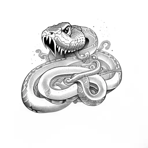 sword twisted by snake  tattoo design idea