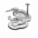 sword twisted by snake and ivy tattoo design idea