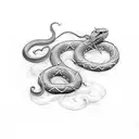 sword twisted by snake and ivy tattoo design idea