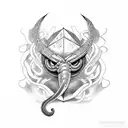 sword twisted by snake  tattoo design idea