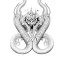 sword twisted by snake  tattoo design idea