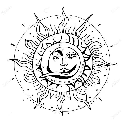 Sun and Moon tattoo design idea