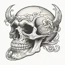skull with jaw open tattoo design idea