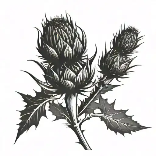 thistle flower   tattoo design idea