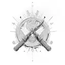 katana Ukraine war  tattoo design idea