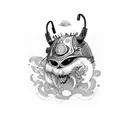 katana Ukraine war  tattoo design idea